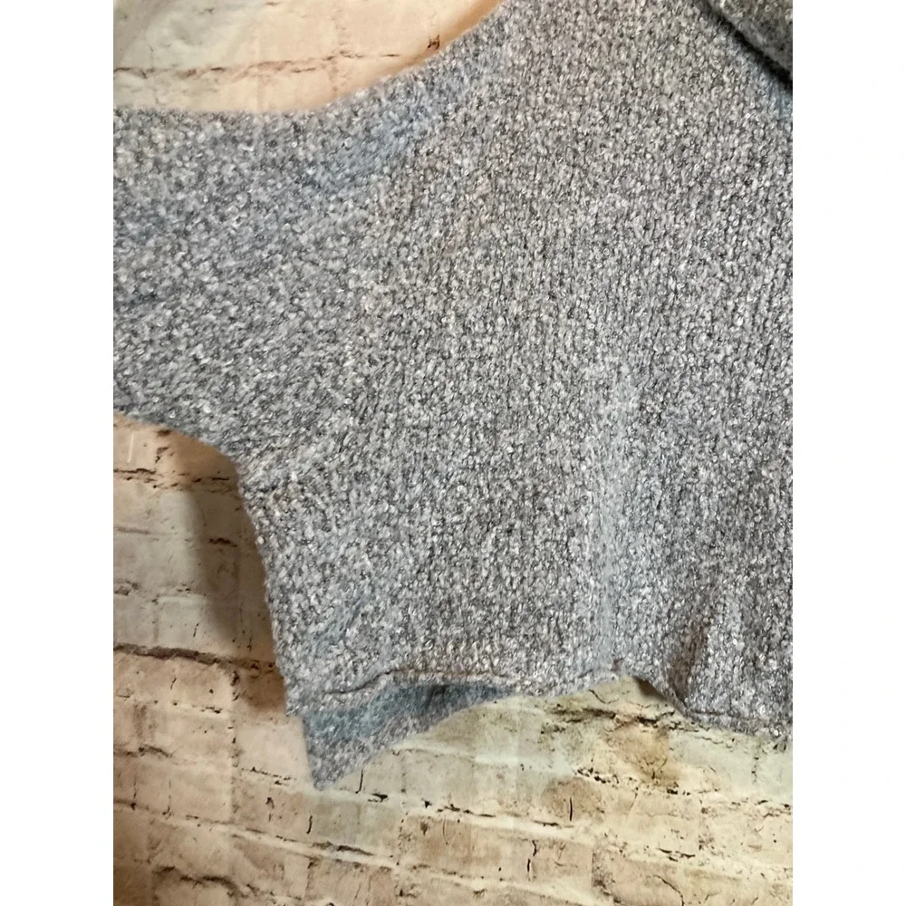 Free People BFF Cowl Neck Sweater Oversized Boxy Large Light Gray Soft Knit - Picture 6 of 15